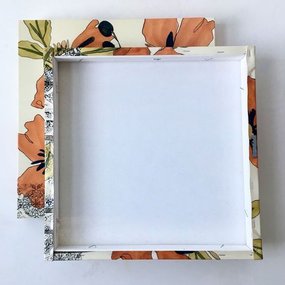 2pc Set Graphic Floral Print Canvas Wrapped Frames - Picture 4 of 8